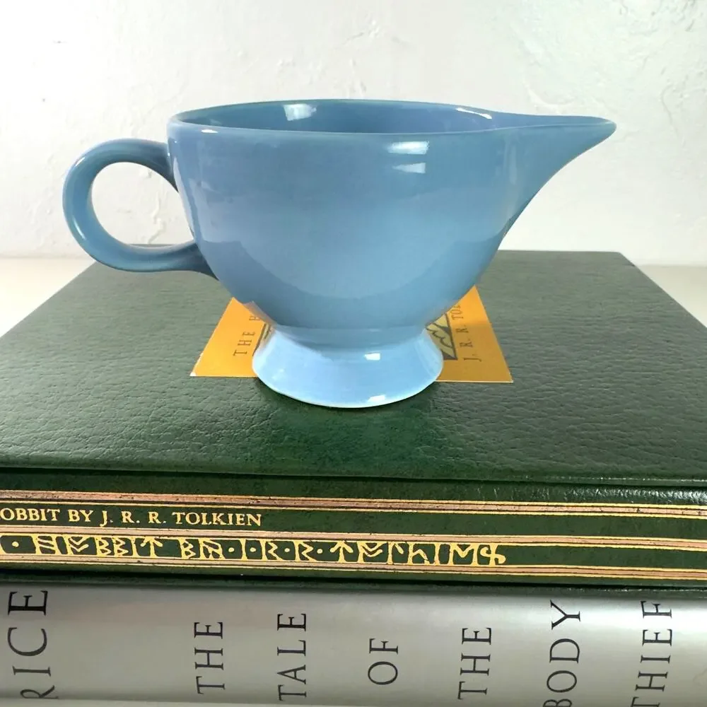 Vintage Homer Laughlin Genuine Fiesta Blue Creamer Dish‎ PLEASE READ